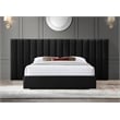 Meridian Furniture Pablo Black Velvet King Bed with Chrome Metal Legs