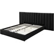 Meridian Furniture Pablo Black Velvet King Bed with Chrome Metal Legs