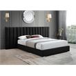 Meridian Furniture Pablo Black Velvet Queen Bed with Chrome Metal Legs