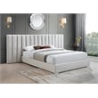 Meridian Furniture Pablo Cream Velvet King Bed with Chrome Metal Legs