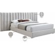 Meridian Furniture Pablo Cream Velvet King Bed with Chrome Metal Legs