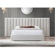 Meridian Furniture Pablo Cream Velvet King Bed with Chrome Metal Legs