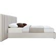 Meridian Furniture Pablo Cream Velvet King Bed with Chrome Metal Legs