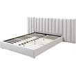 Meridian Furniture Pablo Cream Velvet King Bed with Chrome Metal Legs