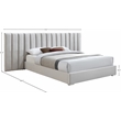 Meridian Furniture Pablo Cream Velvet King Bed with Chrome Metal Legs