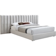 Meridian Furniture Pablo Cream Velvet King Bed with Chrome Metal Legs