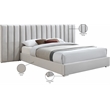 Meridian Furniture Pablo Cream Velvet Queen Bed with Chrome Metal Legs