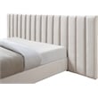Meridian Furniture Pablo Cream Velvet Queen Bed with Chrome Metal Legs