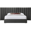 Meridian Furniture Pablo Gray Velvet King Bed with Chrome Metal Legs