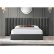 Meridian Furniture Pablo Gray Velvet King Bed with Chrome Metal Legs