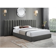 Meridian Furniture Pablo Gray Velvet Queen Bed with Chrome Metal Legs