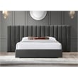 Meridian Furniture Pablo Gray Velvet Queen Bed with Chrome Metal Legs