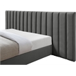 Meridian Furniture Pablo Gray Velvet Queen Bed with Chrome Metal Legs
