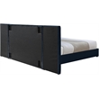 Meridian Furniture Pablo Navy Velvet Queen Bed with Chrome Metal Legs