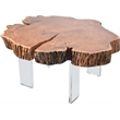 Meridian Furniture Woodland Live Edge Acacia Wood Top Coffee Table