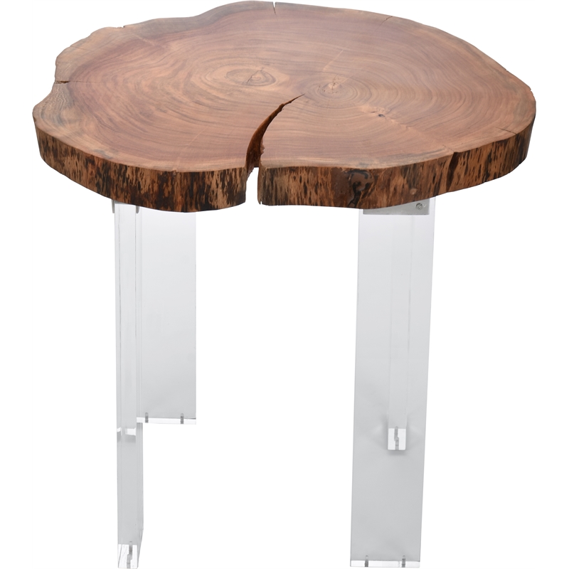 Meridian Furniture Woodland Live Edge Acacia Wood Top End Table