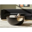 Meridian Furniture Doma Round Matte Black Metal Coffee Table with Glass Top
