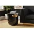 Meridian Furniture Doma Round Matte Black Metal End Table with Glass Top