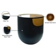 Meridian Furniture Doma Round Matte Black Metal End Table with Glass Top