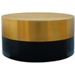 Meridian Furniture Sun Brushed Gold Top Coffee Table with Matte Black Base
