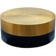 Meridian Furniture Sun Brushed Gold Top Coffee Table with Matte Black Base