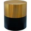 Meridian Furniture Sun Brushed Gold Top End Table with Matte Black Base