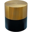 Meridian Furniture Sun Brushed Gold Top End Table with Matte Black Base