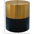 Meridian Furniture Sun Brushed Gold Top End Table with Matte Black Base
