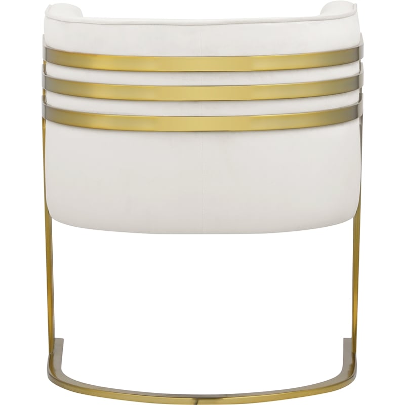 Meridian Furniture Rays Cream Velvet Upholstered Accent Chair