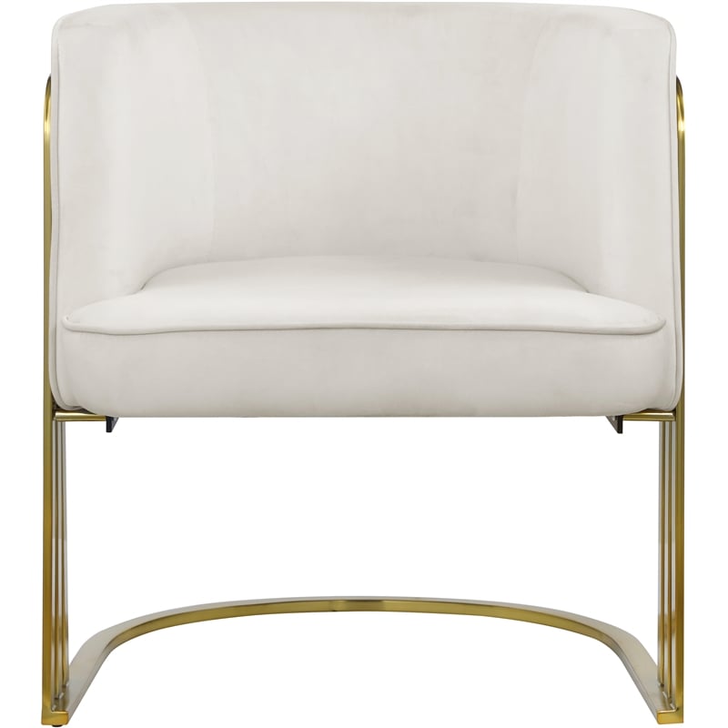 Meridian Furniture Rays Cream Velvet Upholstered Accent Chair