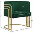 Meridian Furniture Rays Green Velvet Upholstered Accent Chair