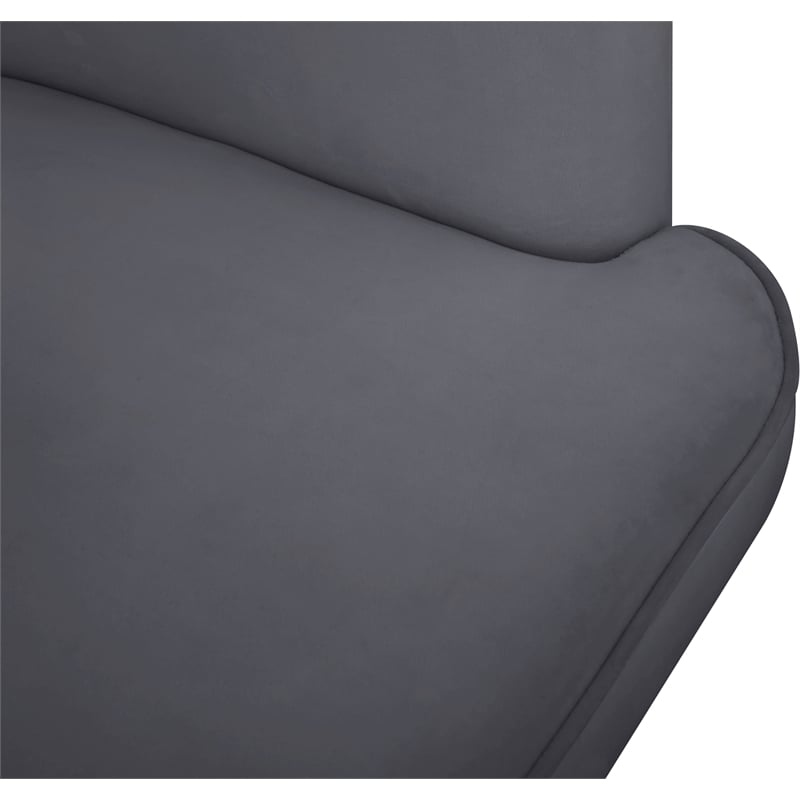 Meridian Furniture Rays Gray Velvet Upholstered Accent Chair