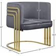 Meridian Furniture Rays Gray Velvet Upholstered Accent Chair