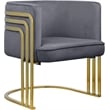 Meridian Furniture Rays Gray Velvet Upholstered Accent Chair