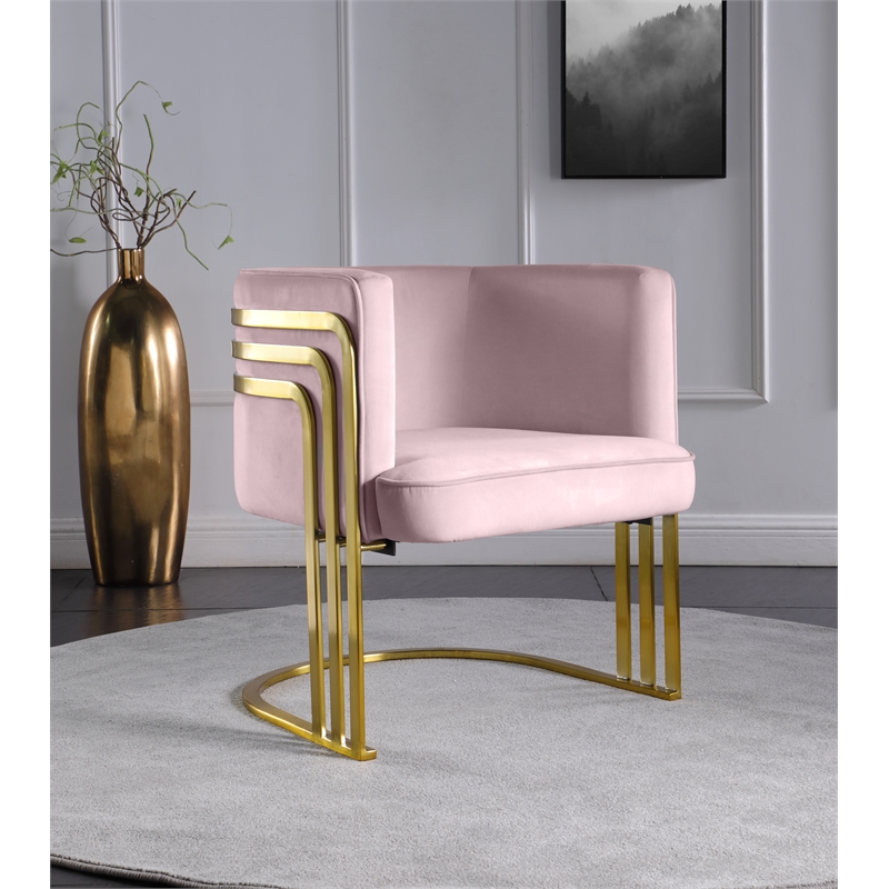 Pink chair silver cheap legs