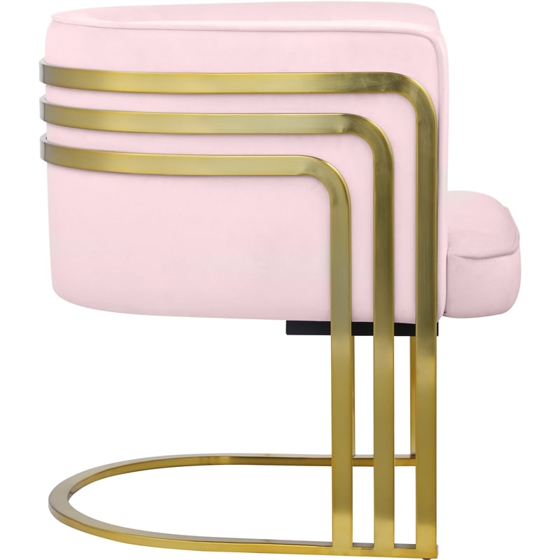 Meridian Furniture Rays Pink Velvet Upholstered Accent Chair