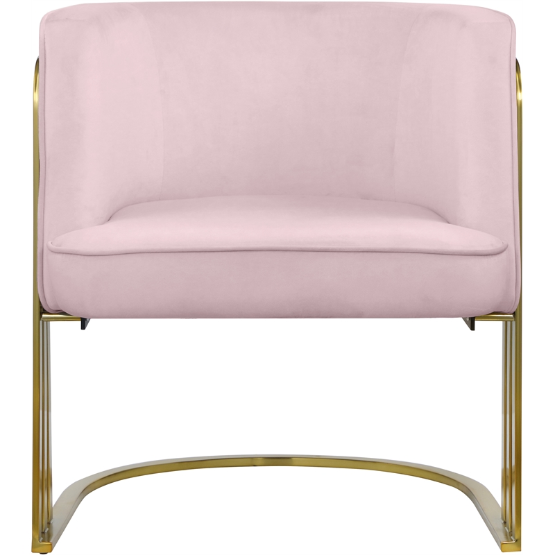 Meridian Furniture Rays Pink Velvet Upholstered Accent Chair