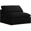 Meridian Furniture Serene Black Linen Fabric Deluxe Modular Armless Chair