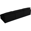 Meridian Furniture Serene Black Linen Fabric Modular 3 Piece Armless Sofa