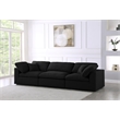 Meridian Furniture Serene Black Linen Fabric Modular 3 Piece Sofa