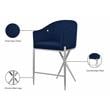 Meridian Furniture Xavier Navy Velvet Counter Stool with Chrome Metal Legs