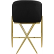 Meridian Furniture Xavier Black Velvet Counter Stool with Gold Metal Legs