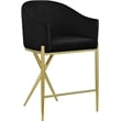 Meridian Furniture Xavier Black Velvet Counter Stool with Gold Metal Legs