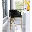 Meridian Furniture Xavier Black Velvet Counter Stool with Gold Metal Legs