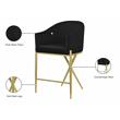 Meridian Furniture Xavier Black Velvet Counter Stool with Gold Metal Legs