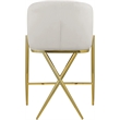 Meridian Furniture Xavier Cream Velvet Counter Stool with Gold Metal Legs