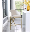 Meridian Furniture Xavier Cream Velvet Counter Stool with Gold Metal Legs