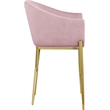 Meridian Furniture Xavier Pink Velvet Counter Stool with Gold Metal Legs