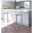 Meridian Furniture Tyson Brushed Silver Iron Counter Stool