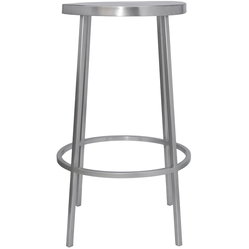 meridian furniture tyson brushed silver iron counter stool
